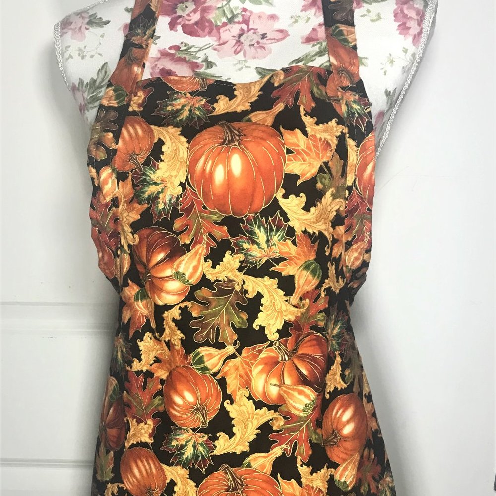 Harvest Pumpkins Halloween or Autumn Colorful APRON Women's Kitchen Apron